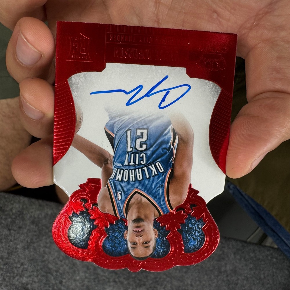 Panini Andre Roberson Rookie Card Oklahoma City Thunder Red Die-Cut Auto 43/75